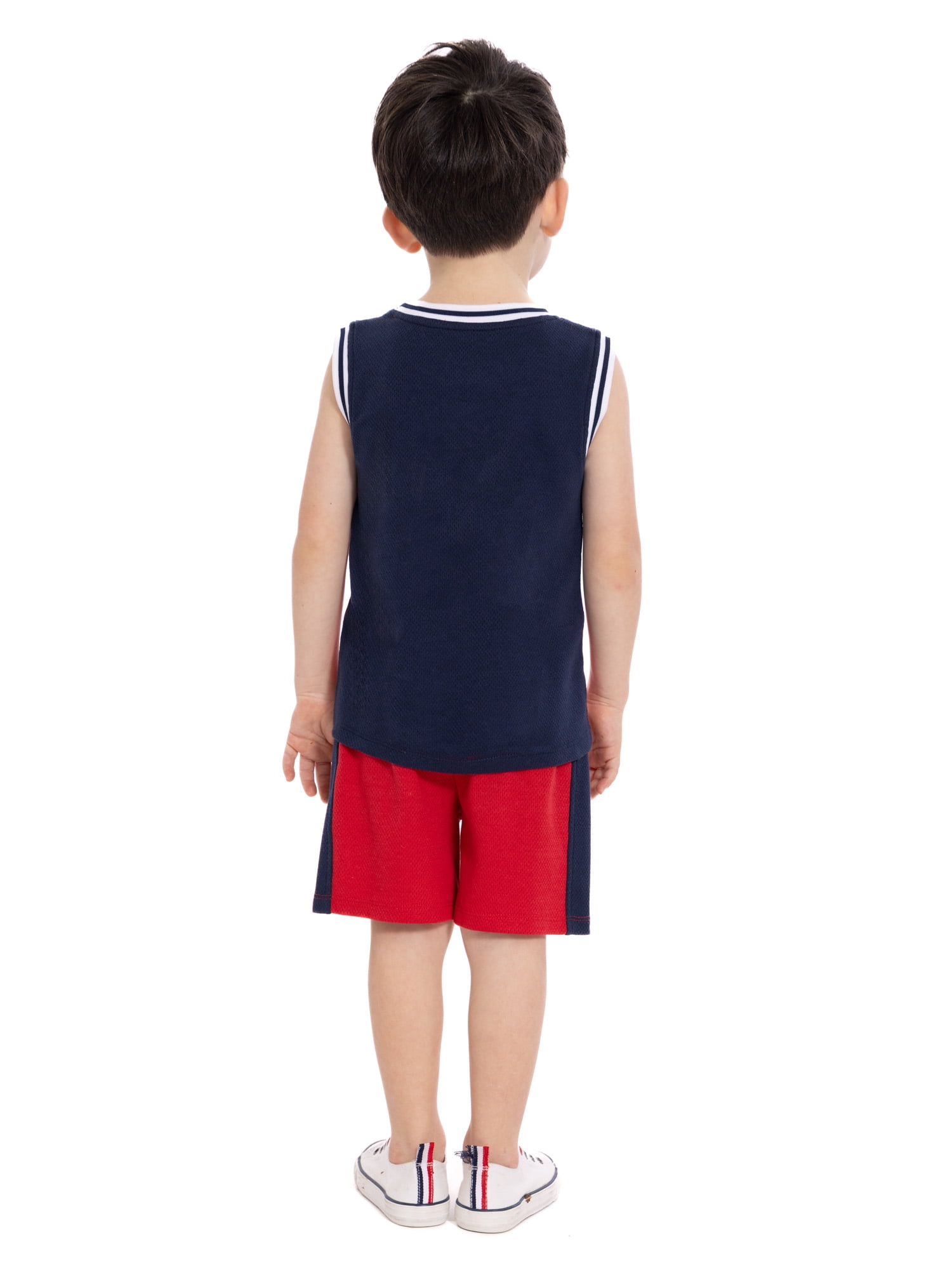 Wonder Nation Toddler Boys Patriotic Sleeveless Basketball Jersey and Shorts Set, 2-Piece, Sizes 12M-5T