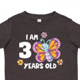 thumbnail image 4 of Inktastic I Am 3 Years Old Cute Smiling Butterfly with Flowers Girls Toddler T-Shirt, 4 of 5