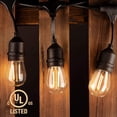 thumbnail image 2 of 2 Pack 48ft LED Outdoor String Lights with Edison Shatterproof Bulbs Commercial Grade Dimmable Patio Cafe Light, UL Listed Weatherproof Strand 15 Hanging Sockets for Market Bistro Backyard, 2 of 8