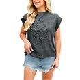 thumbnail image 3 of Duoif Women's Sweaters, Women's Ribbed Sweater - Short Sleeve Crew Neck Loose Top Sweaters for Women Grey XL, 3 of 9