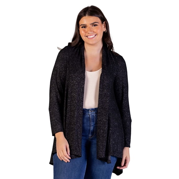 Plus Size Open Front High Low Cardigan