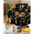 thumbnail image 4 of 18th Birthday Sofa Covers for 3 Cushion,Washable Couch Cover for Sectional Sofa Slipcovers with Tassel,Happy Birthday Cake Firework Ribbon Gold Black Loveseat Covers Futon Cover Throw Blanket 71x118, 4 of 8