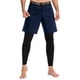 thumbnail image 1 of Pantalones deportivos para hombre de doble capa, cinturilla elástica, bolsillos funcionales, diseño ajustado y transpirable, color azul marino, talla M (11325#), 1 of 7