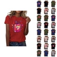 thumbnail image 1 of T-shirts de la Saint-Valentin pour Femmes 2026 Mode Manches Courtes Col Rond Cœur Graphique, 1 of 4