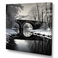 thumbnail image 2 of Designart "Frosty Bridge Landscape" Bridges Wall Art Living Room, 2 of 7