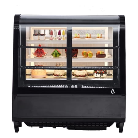 M optimized Commercial Cake Display Refrigerator  Countertop Refrigerator Display Case  3.5 Cu.Ft 100L with LED Lighting  Pastry Display  Double-Layered Glass Commercial Bakery Display Refrigerator