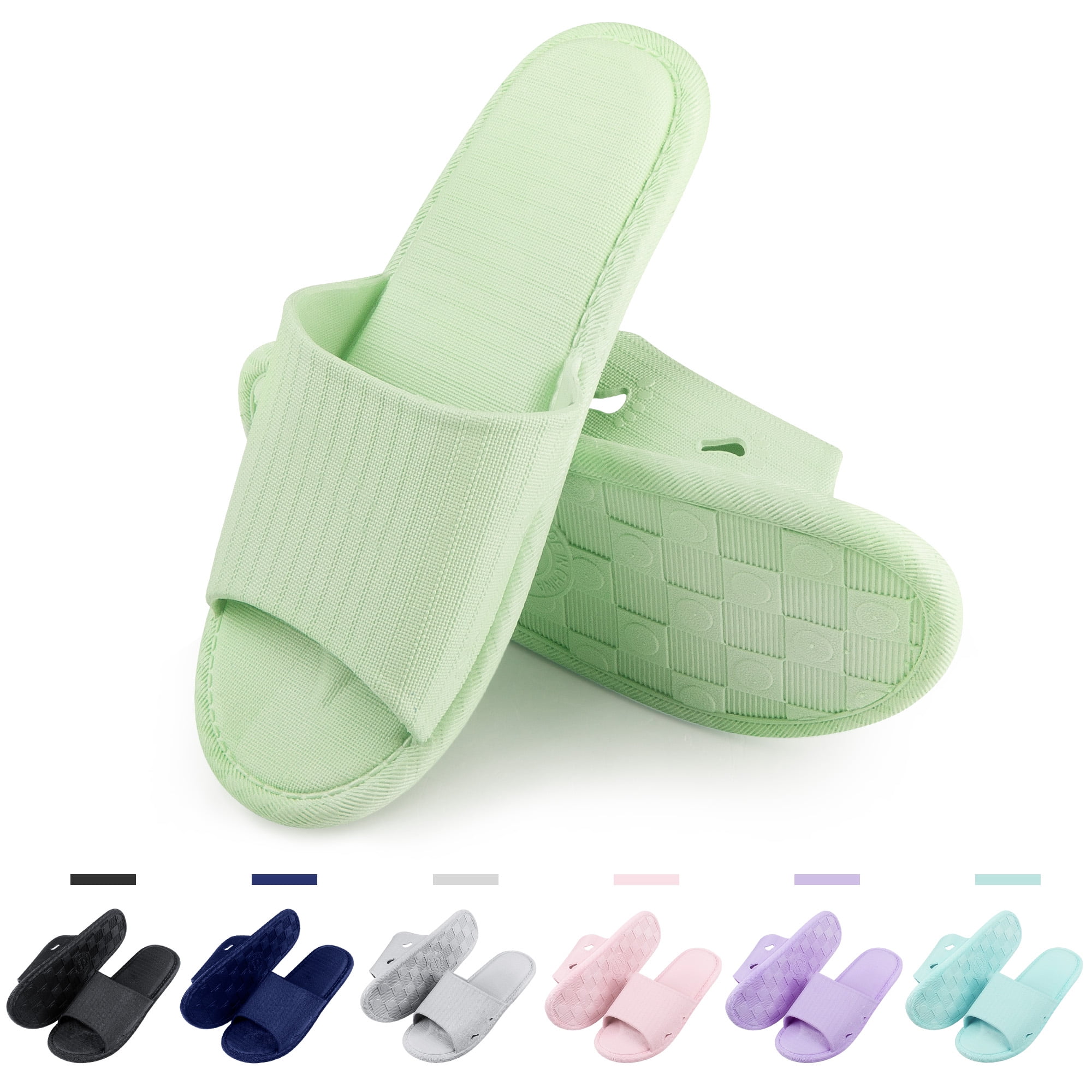 Women Men’s Slide Comfortable Beach Pool Shoes Open Toe Bathroom Sandals Indoor Outdoor Slippers