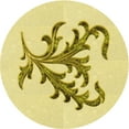 thumbnail image 1 of Ahgly Company Indoor Round Patterned Sun Yellow Area Rugs, 5' Round, 1 of 6