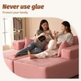 thumbnail image 3 of BIGSYY Chaise Longue Sans Accoudoirs Convertible pour Adultes, Chaise de Lecture, Velours Côtelé, Rose (2 Colis), 3 of 9