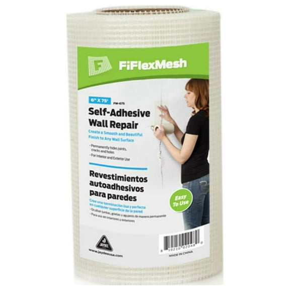 FiFlexMesh Fiberglass Drywall Mesh Wall Repair Fabric 6"x75', 12Pk