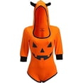 thumbnail image 5 of CutiePlusU Cotton Button Crotch Bodysuit Romper Onesie Pajamas - Little devil onesie Orange S, 5 of 5