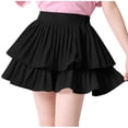 thumbnail image 7 of Fesfesfes Girls Tiered Ruffle Skirt Elastic Waist Princess Style High Waist Mini Skirt, Cute Summer Casual Outfit for Kids Ages 4-14 Years, 7 of 7