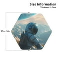 thumbnail image 2 of Yiaed Astronaut Contemplating Planet Print Leather Coasters for Drinks - Cup Coasters Coffee Table Kitchen Table Bar, Home & Office Gifts Handmade Drink Coasters-Hexagon, 2 of 6
