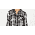 thumbnail image 2 of Style & Co Women's Petite Cotton Tab-Sleeve Plaid Shirt Black Size Petite Medium, 2 of 3