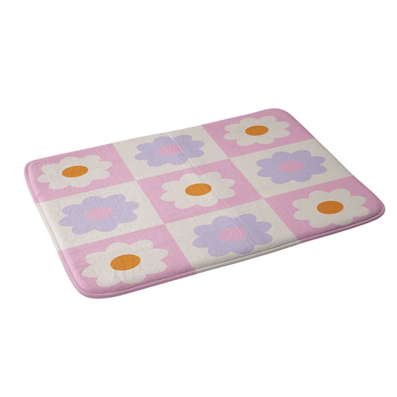 Society6 Grace Retro Flower Pattern S Bath Mat 34" x 21"