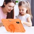 thumbnail image 6 of Case for iPad Mini 7 A17 Pro 2024/Mini 6 2021 8.3 inch 7th/6th Gen with Butterfly Stand, Shockproof Protective Tablet Cover with Pencil Holder Shoulder Strap for Kids Girls, Orange, 6 of 7