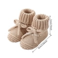 thumbnail image 2 of OOOUM Newborn Knit Booties Soft Sole Non-slip Breathable Knit Baby Sock Shoes Bow Tie Infant First Walkers, 2 of 2