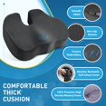 thumbnail image 4 of Cojín de asiento BlissTrends de espuma viscoelástica gruesa para oficina, color gris, 4 of 6