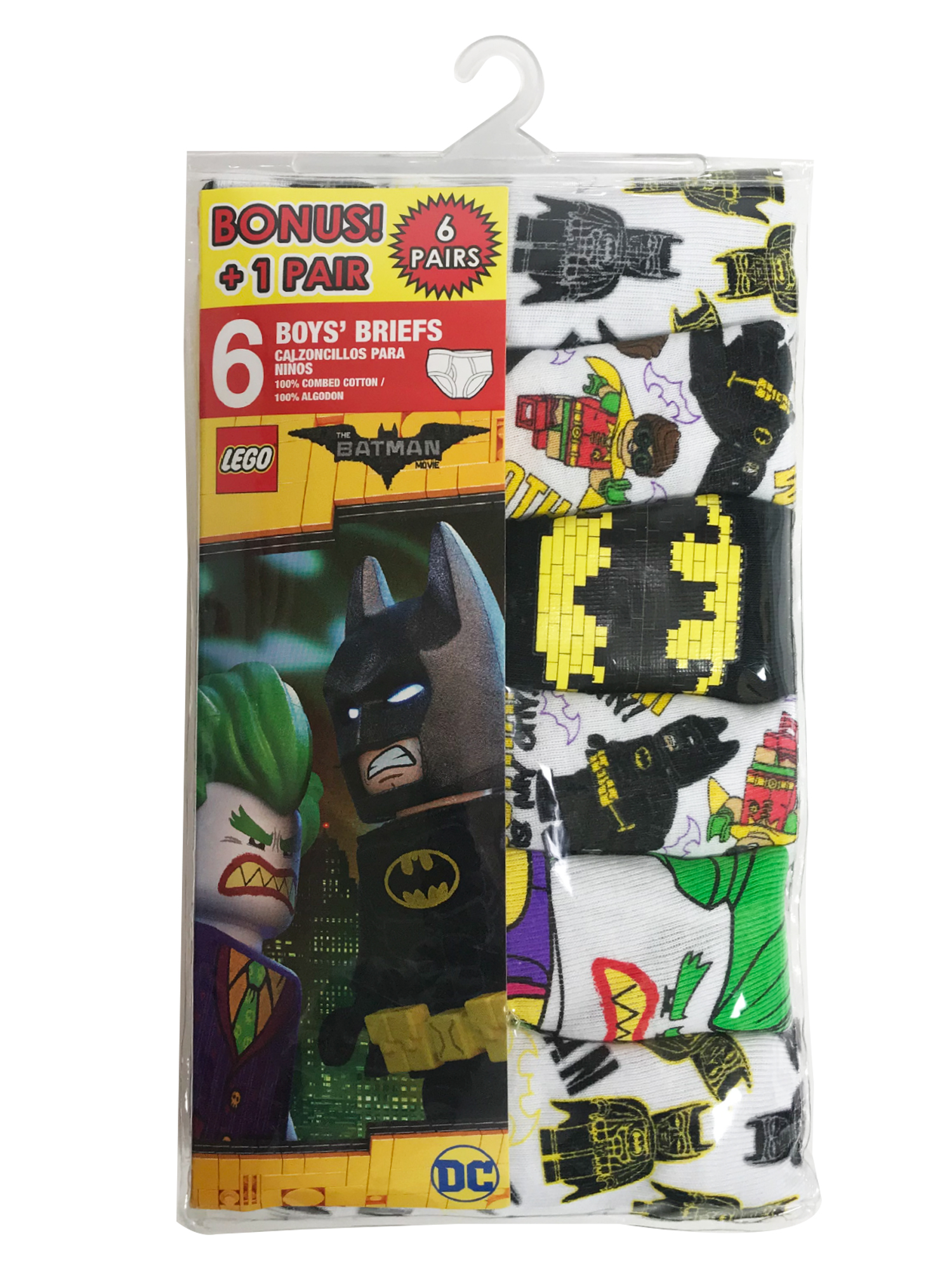 Batman Character 6 Pack With 2 Bonus Pairs Size L: 3 Little Kid- 9 Big Kids