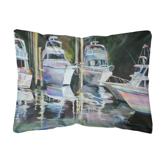 Carolines Treasures JMK1048PW1216 Deep Sea Fishing Boats Canvas Fabric Decorative Pillow  12H x16W multicolor