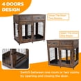 thumbnail image 5 of Double Dog Crate Furniture with 2 Drawers,Wooden Dog Crate End Table,2 Dogs Wooden Dog Cage Dog House for Small/Medium/Large, 5 of 9