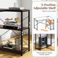 thumbnail image 2 of Resenkos 47-Inch Reversible L-Shaped Corner Desk with Adjustable Shelves - Rustic Brown/Black, 2 of 8