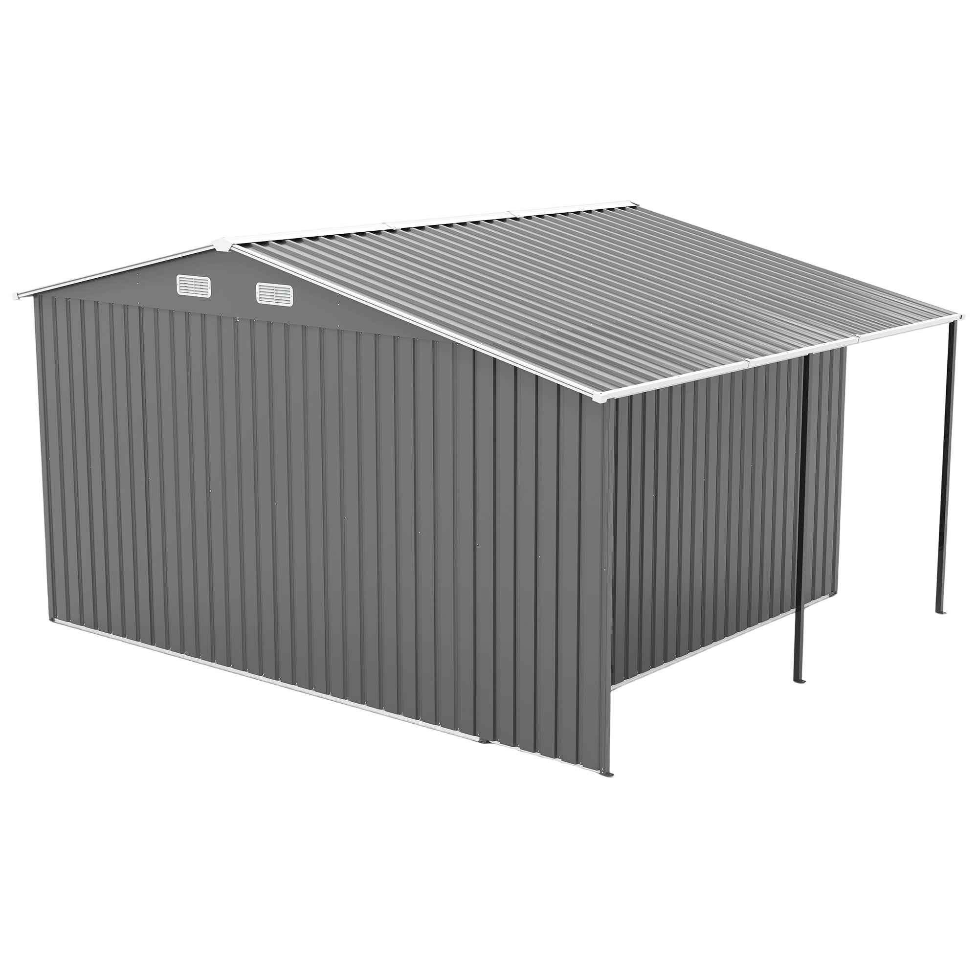 Leumius 10x12 Ft Outdoor Storage Shed, Extra Large Metal Shed with Lockable Doors, Windows, Outside Steel Tiny House Ideal for Garden Backyard Patio Utility Tool Storage Chicken Coops Dark Gray