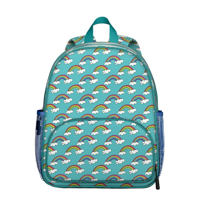 Students Cartoon Backpack - Cute and Fun Design with Rainbow and Stars, Lightweight Water-Resistant School Bag for Students