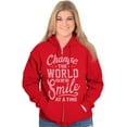 thumbnail image 3 of One Smile At A Time Optimistic Zip Hoodie Sweatshirt Women Brisco Brands X, 3 of 6