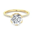 thumbnail image 4 of Parosi - Pave Center Prong Round Cut Moissanite Lab - Diamond Engagement Ring, 4 of 5