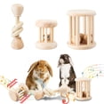 thumbnail image 1 of Set de 3 juguetes de madera para conejos AOWPFVV para desgaste dental, 1 of 7
