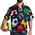 thumbnail image 4 of Football Men's Short Sleeve Shirts, Casual, Printed, Button Down Short, Summer Beach Shirts, Unisex, 4 of 6