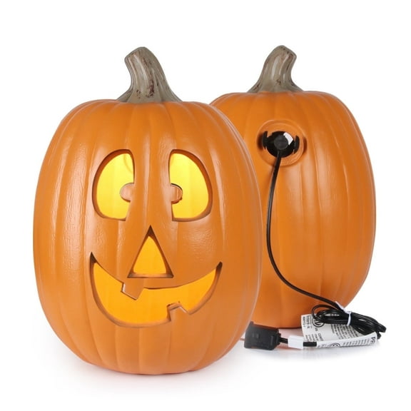 12in Light Up Halloween Pumpkin Lantern - Stylish Jack O Lantern Decor For Indoor & Outdoor