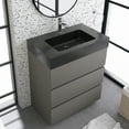 thumbnail image 3 of Alice 30" Large Storage Freestanding Bathroom Vanity in Gray with Black Basin, 3 of 15