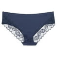 thumbnail image 4 of Marilyn Monroe Women's Sexy Lace Hipster Brief Panties 5 Pack - Soft Pink & Navy Floral - Large, 4 of 12