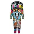 thumbnail image 5 of Amazing World of Gumball Men's Hooded Jumpsuit - Zip Up One Piece Pajamas Soft Cozy Winter Warm Plush Loungewear, 5 of 8
