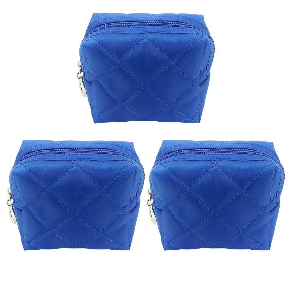 Quilted Cosmetic Bag MultiPurpose Zipper makeup Bag Pouch Cosmetic