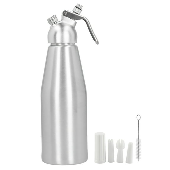 1000ML Aluminum Alloy Cream Whipper - Professional Dessert Dispenser with 3 Decorating Nozzles