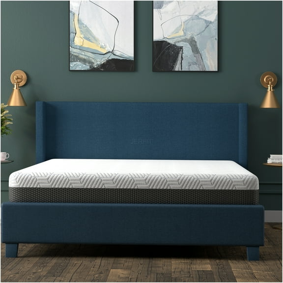 JERFIT 8 Inch Twin XL Cooling Gel Memory Foam Mattress, Medium Firm Mattress with Supportive Layers Breathable Cover, CertiPUR-US Certified, Bed-in-a-Box