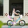 thumbnail image 3 of RULLY 16" Kids Bike for 4 5 6 7 Years Girls 41-53 inch Tall, Girls Toddler Bicycle with Training Wheels, Doll Bike Seat & Coaster Brake, Rainbow Bike, Macarons, 3 of 7