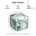 thumbnail image 4 of Tissue Algae Corals and Seashells Box Cover Holder, Square by Xecao - Leather Decorative Organizer for Tabletop, Bathroom, Car, Office, 4 of 8