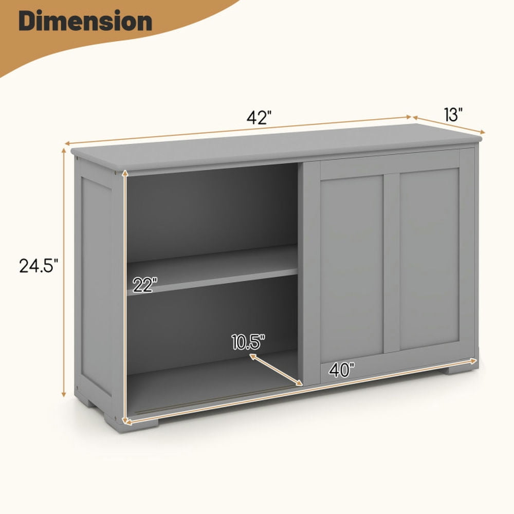 Finihen Kitchen Storage Cabinet, Buffet Sideboard, Antique Stackable Kitchen Storage Sideboard with Height Adjustable Shelf, for Dining Room, Kitchen, Living Room, Gray Finihen Kitchen Storage Cabinet, Buffet Sideboard, Antique Stackable Kitchen Storage Sideboard with Height Adjustable Shelf, for Dining Room, Kitchen, Living Room, Gray