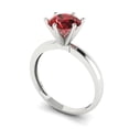 thumbnail image 2 of 1.5 ctw Solitaire Anniversary Ring for Women | Round Cut Natural Garnet | Hyperallergenic Solid 18K White Gold, 2 of 5