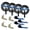 Blue, variant on Mega Cargo Control Adjustable Car Tie Downs O-Ring With Ratchet Snap Hooks, 4 Pack, Black