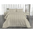 thumbnail image 2 of Ambesonne Floral Quilted Coverlet 2 Pcs, Abstract Blossom Damask Art, Twin Size, Pale Sage Green Cream, 2 of 4