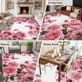 thumbnail image 6 of Pink Roses 5'x7' Area Rug, Spring Floral Elegant Pastoral Butterfly Washable Non-Slip Soft Rugs, Low-Pile Large Carpet for Living Room Bedroom Dining Room, Non-Shedding Accent Rug, 6 of 9