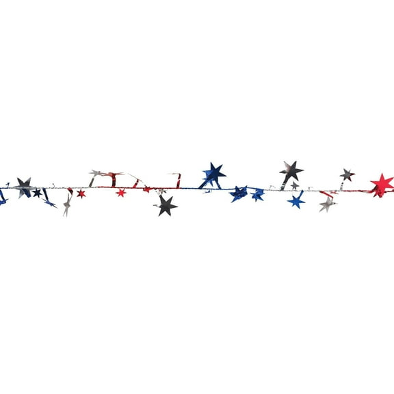 Beistle Red, Silver, and Blue Star Garland (Case of 12)