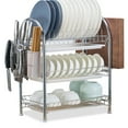 thumbnail image 1 of Zootealy Dish Drying Rack 3 Tier Dish Rack Steel with Removable Drain Board Storage Rack for Dish Drainer Utensil Holder Cutting Board Holder for Kitchen Countertop Organizer Storage, 1 of 8