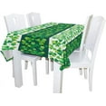 thumbnail image 3 of Tablecloth Green St. Patrick''s Day Shamrock Clover Tablecloths for Rectangle Oblong Oval Tables Party Holiday Dinner Wedding Decor 60x120 Inch, 3 of 6