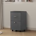 thumbnail image 2 of 2 Drawer Letter Width Vertical File Cabinet Rolling Wood File Cabinet with Lock for Home Office, Dark Gray, 2 of 6